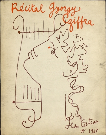 Couverture du programme du 29 janvier 1960, dessin de Jean Cocteau